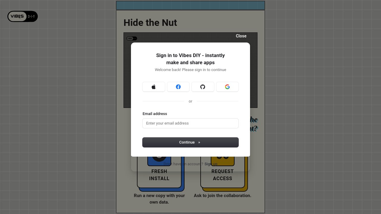 Screenshot of Hide the Nut